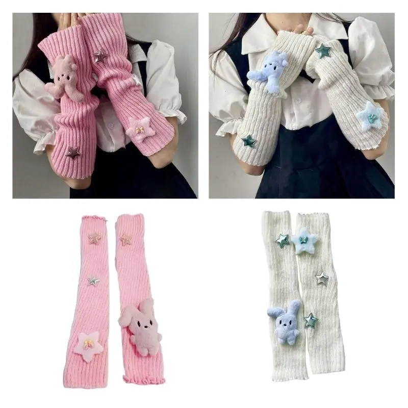 39BB 2000s Arm Warmers Dancing Party Subculture Arm Sleeves for Women Girl Daily Use