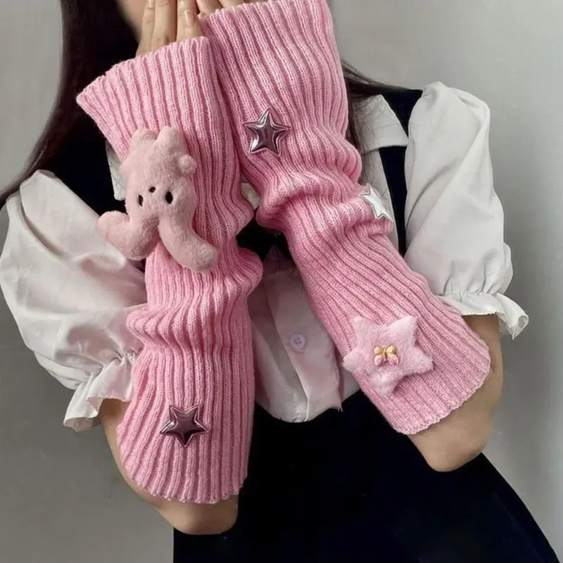 39BB 2000s Arm Warmers Dancing Party Subculture Arm Sleeves for Women Girl Daily Use