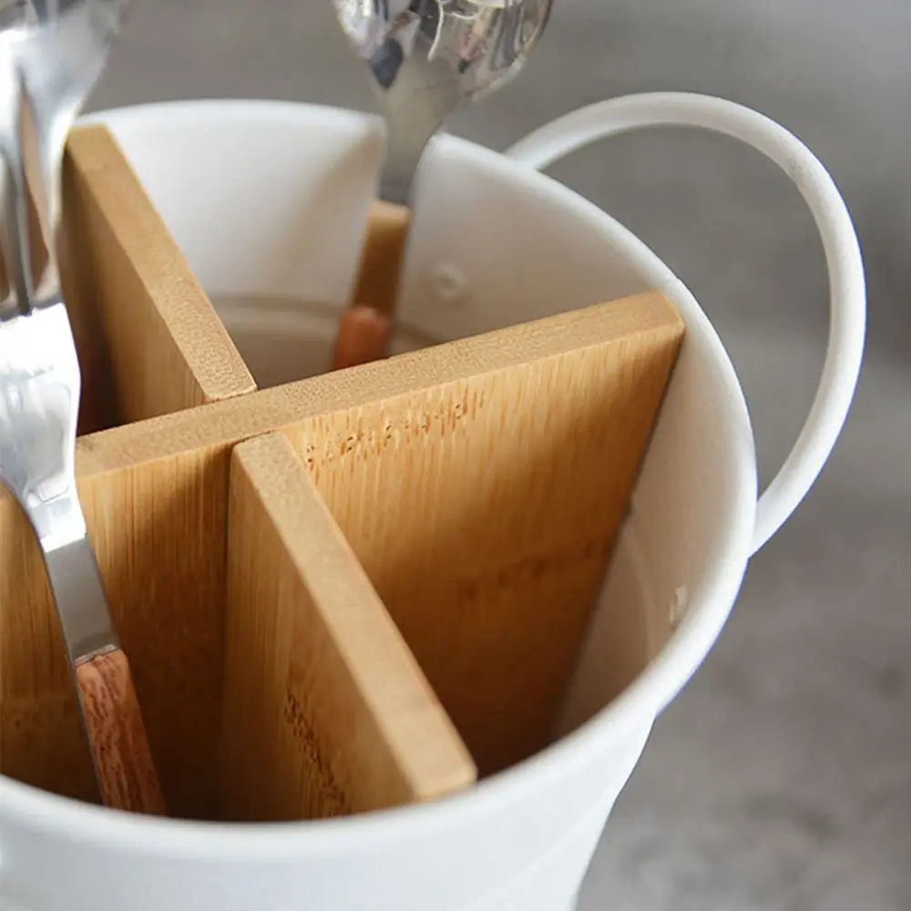 Cooking Tool Kitchen Storage Bucket Storage Shelf Bamboo Tableware Holder Spoon Stand Chopstick Holder Cutlery Organizer