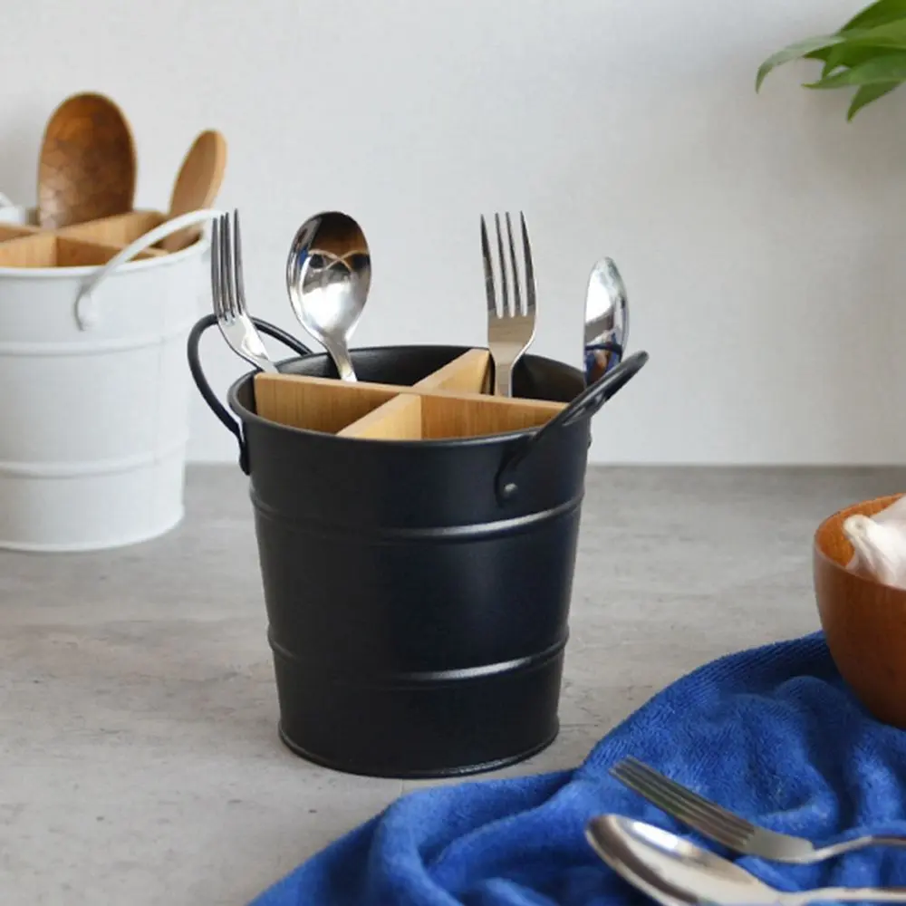 Cooking Tool Kitchen Storage Bucket Storage Shelf Bamboo Tableware Holder Spoon Stand Chopstick Holder Cutlery Organizer