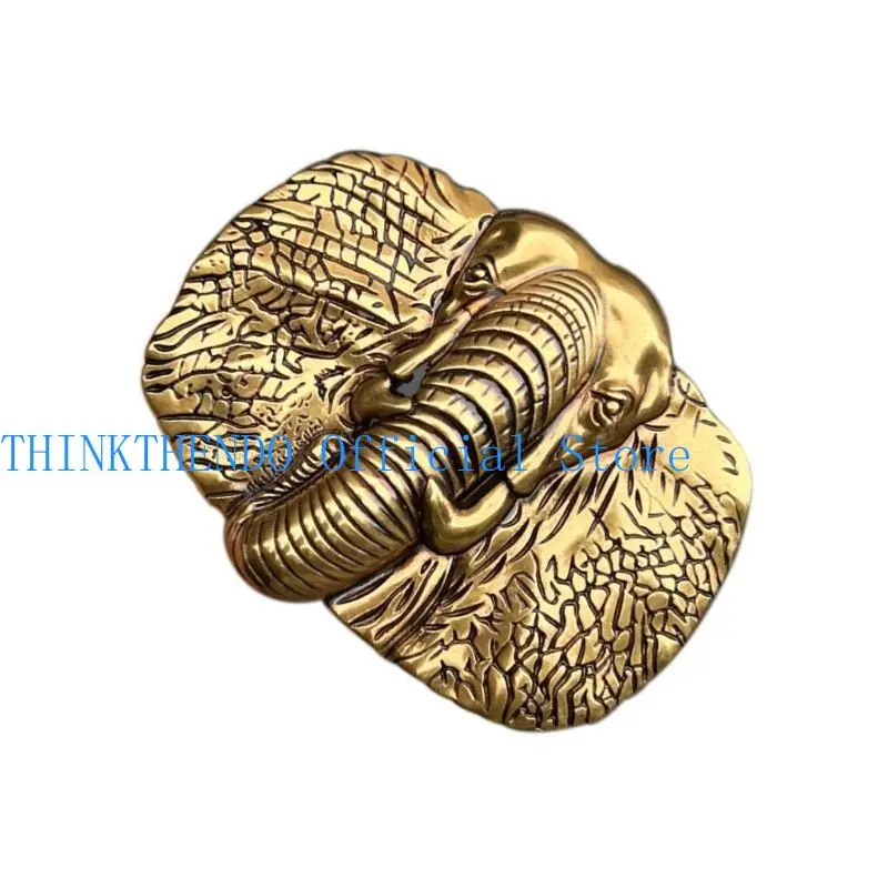 652F Unique Elephant Belt Buckles Retros Belt Buckles Fashionable Belt Buckles for Casual Wear