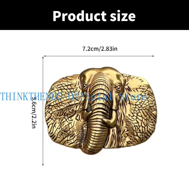 652F Unique Elephant Belt Buckles Retros Belt Buckles Fashionable Belt Buckles for Casual Wear