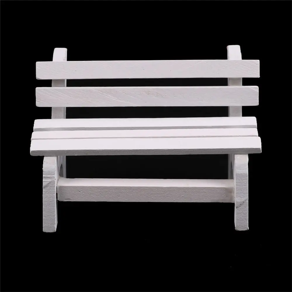 Wood Wooden Stool Mini Chair Bench Miniatures Decoration Crafts Garden Decor Figurines Dollhouse Furniture