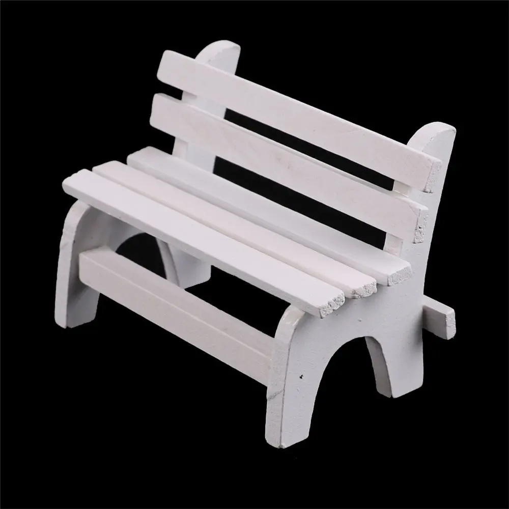 Wood Wooden Stool Mini Chair Bench Miniatures Decoration Crafts Garden Decor Figurines Dollhouse Furniture