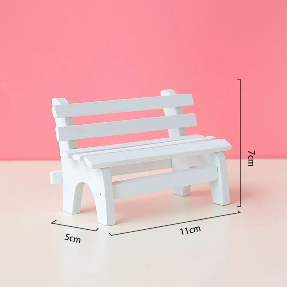 Wood Wooden Stool Mini Chair Bench Miniatures Decoration Crafts Garden Decor Figurines Dollhouse Furniture