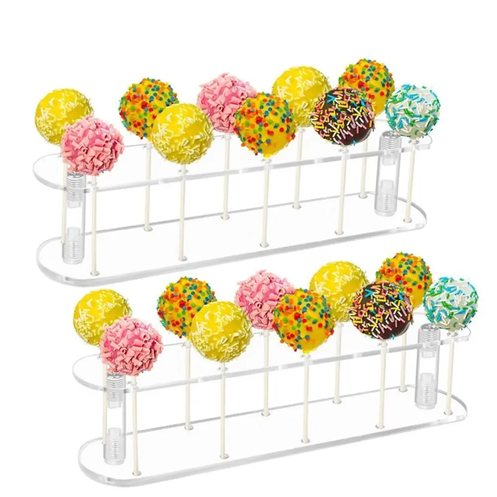 Durable 10/21 Holes Lollipop Stand Clear Acrylic Candy Rack Candy Decor Detachable Cake Lollipop Holder for Wedding