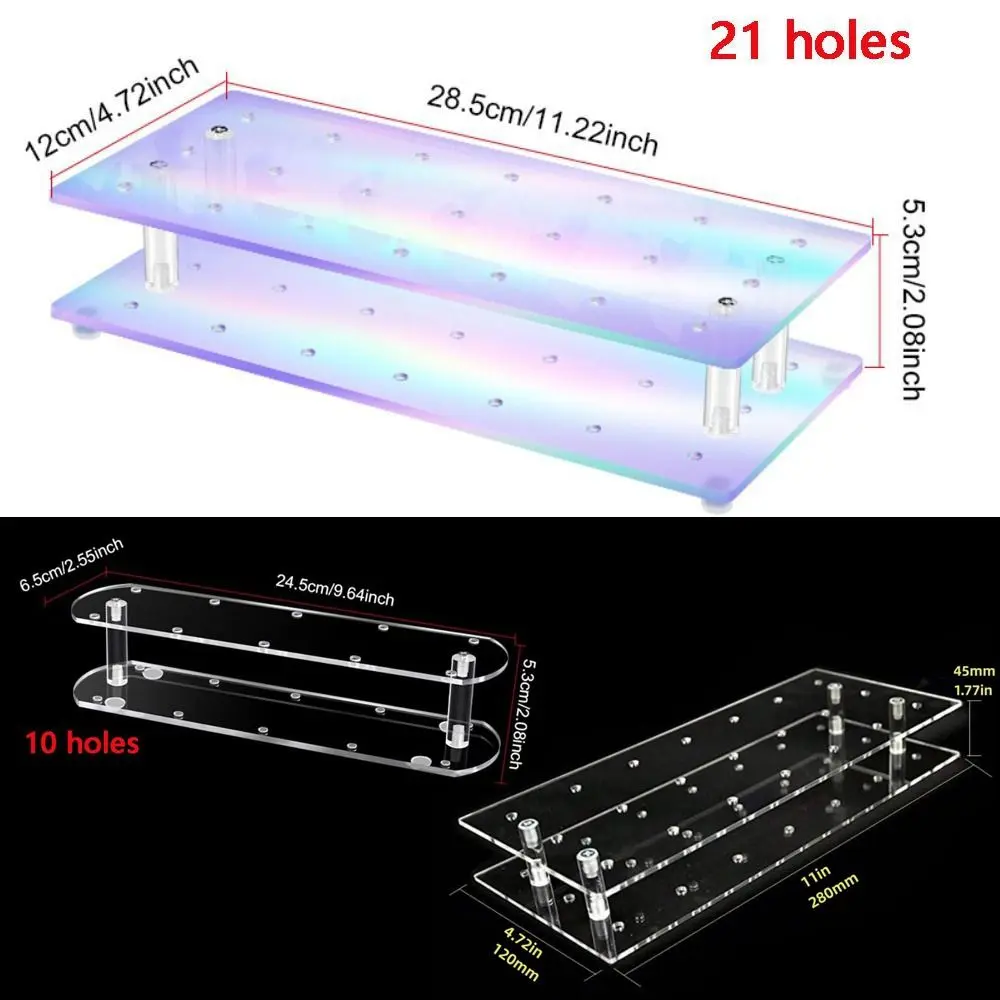 Durable 10/21 Holes Lollipop Stand Clear Acrylic Candy Rack Candy Decor Detachable Cake Lollipop Holder for Wedding