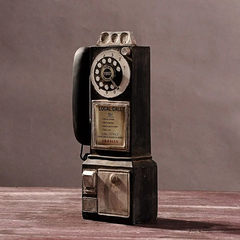 Retro Telephone Retro Resin Telephone Old-fashioned Resin Crafts Telephone Model Hangable Anti-collision Wall Decoration