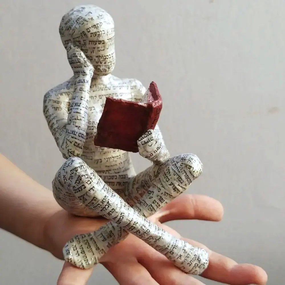 Gift Handicraft Resin Crafts Home Decoration Reading Woman Figurine Humanoid Sculptures Mummy Statues Bookshelf Ornaments