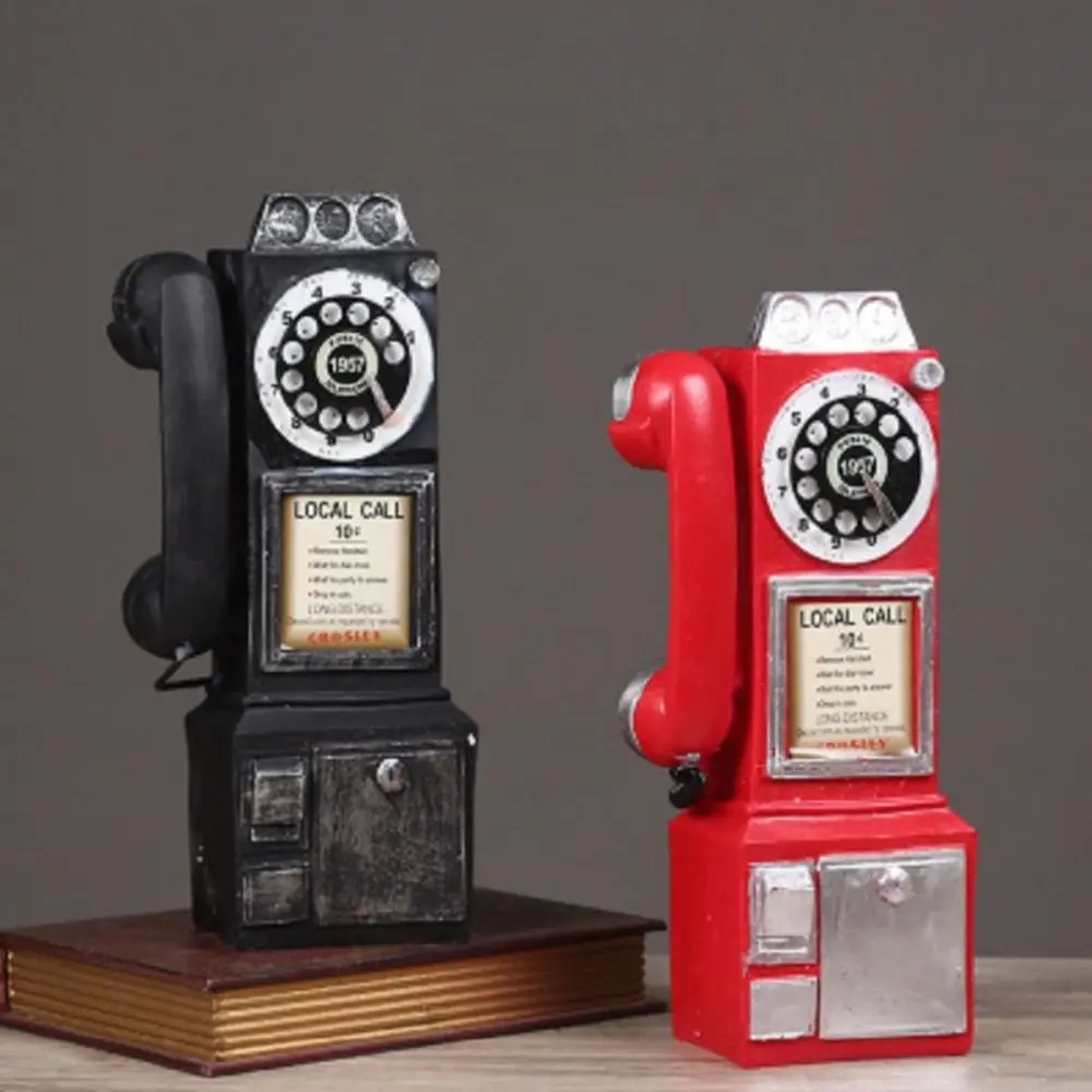 Retro Telephone Retro Resin Telephone Old-fashioned Resin Crafts Telephone Model Hangable Anti-collision Wall Decoration