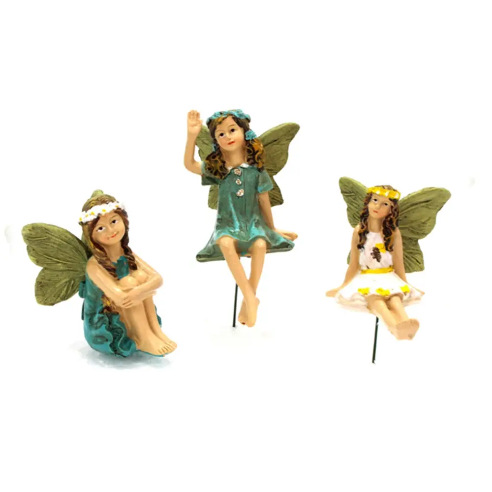 Flower Fairy Plug In Ornaments Home Decor Micro Landscape Miniature Fairy Garden Accessories Fairies Figurines Outdoor Decor