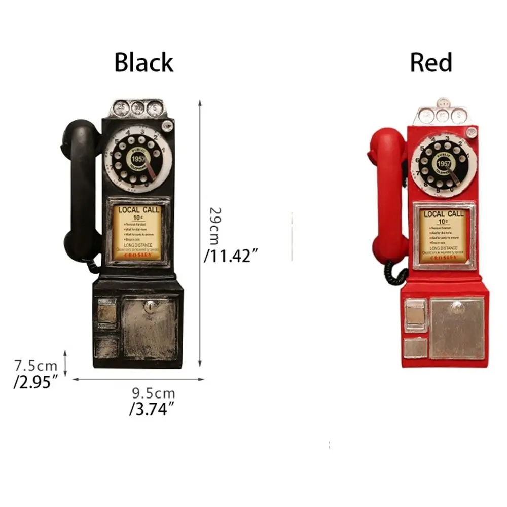 Retro Telephone Retro Resin Telephone Old-fashioned Resin Crafts Telephone Model Hangable Anti-collision Wall Decoration