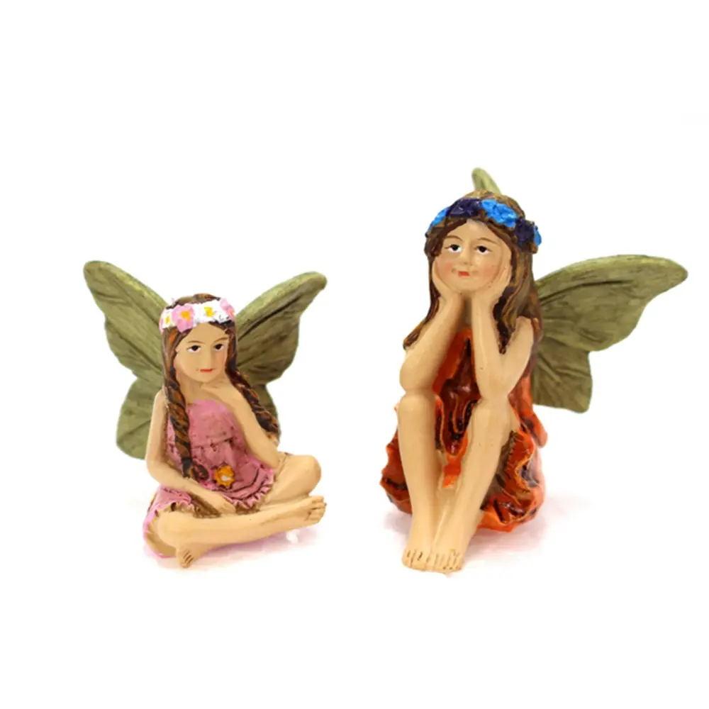 Flower Fairy Plug In Ornaments Home Decor Micro Landscape Miniature Fairy Garden Accessories Fairies Figurines Outdoor Decor