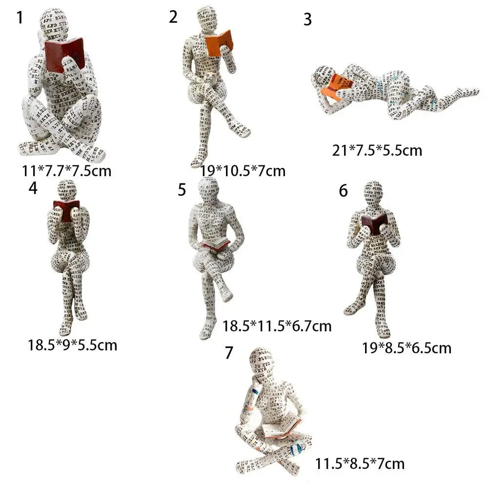 Gift Handicraft Resin Crafts Home Decoration Reading Woman Figurine Humanoid Sculptures Mummy Statues Bookshelf Ornaments