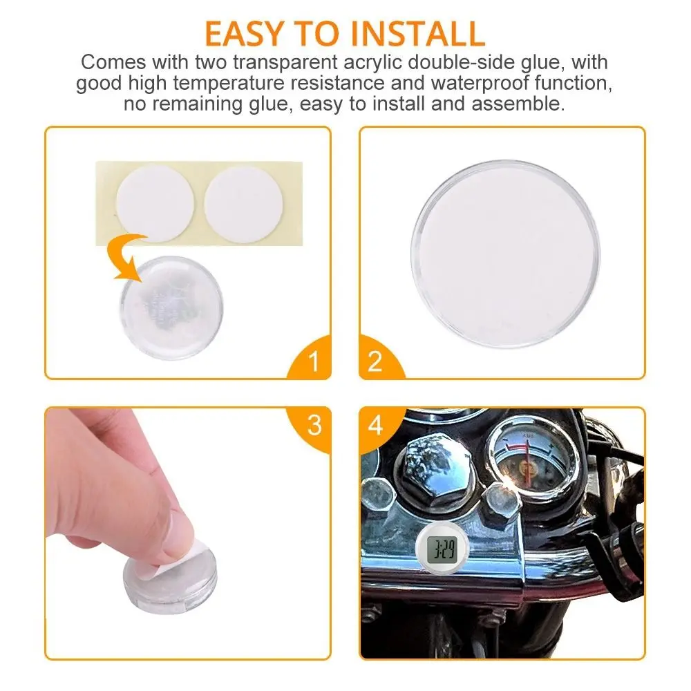 Easy Use Mini Car Clock ABS Mute Motorcycle Electronic Watch Simple Electronic Motorcycle