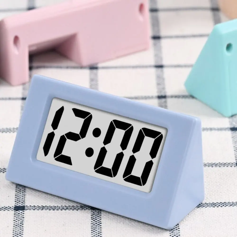 Creative Simple LED Digital Clock Cute Mute Mini Triangle Clock Time Display Desk Electronic Clock Student