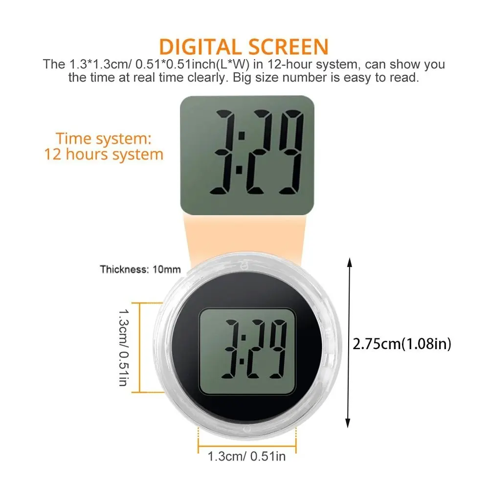Easy Use Mini Car Clock ABS Mute Motorcycle Electronic Watch Simple Electronic Motorcycle