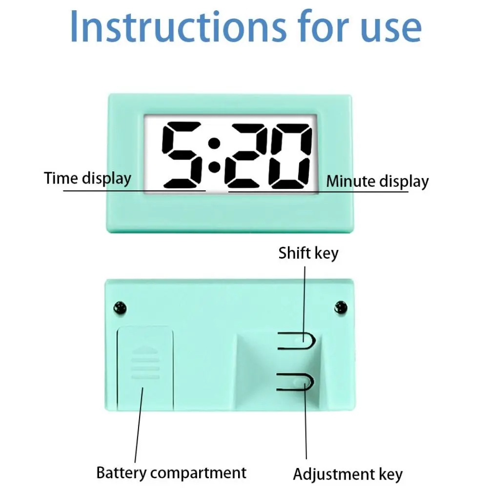 Creative Simple LED Digital Clock Cute Mute Mini Triangle Clock Time Display Desk Electronic Clock Student
