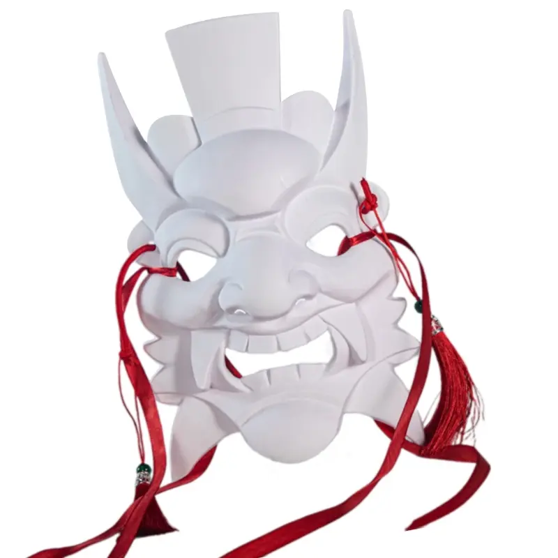 652F Nuo Operas Mask DIY Full Face Masks Plain White Mask Blank Paintable Mask Mardi Gras Mask Masquerade Mask Party Mask