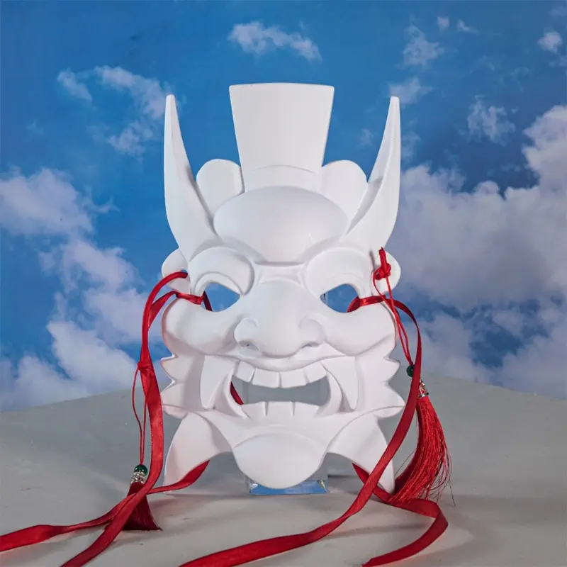 652F Nuo Operas Mask DIY Full Face Masks Plain White Mask Blank Paintable Mask Mardi Gras Mask Masquerade Mask Party Mask