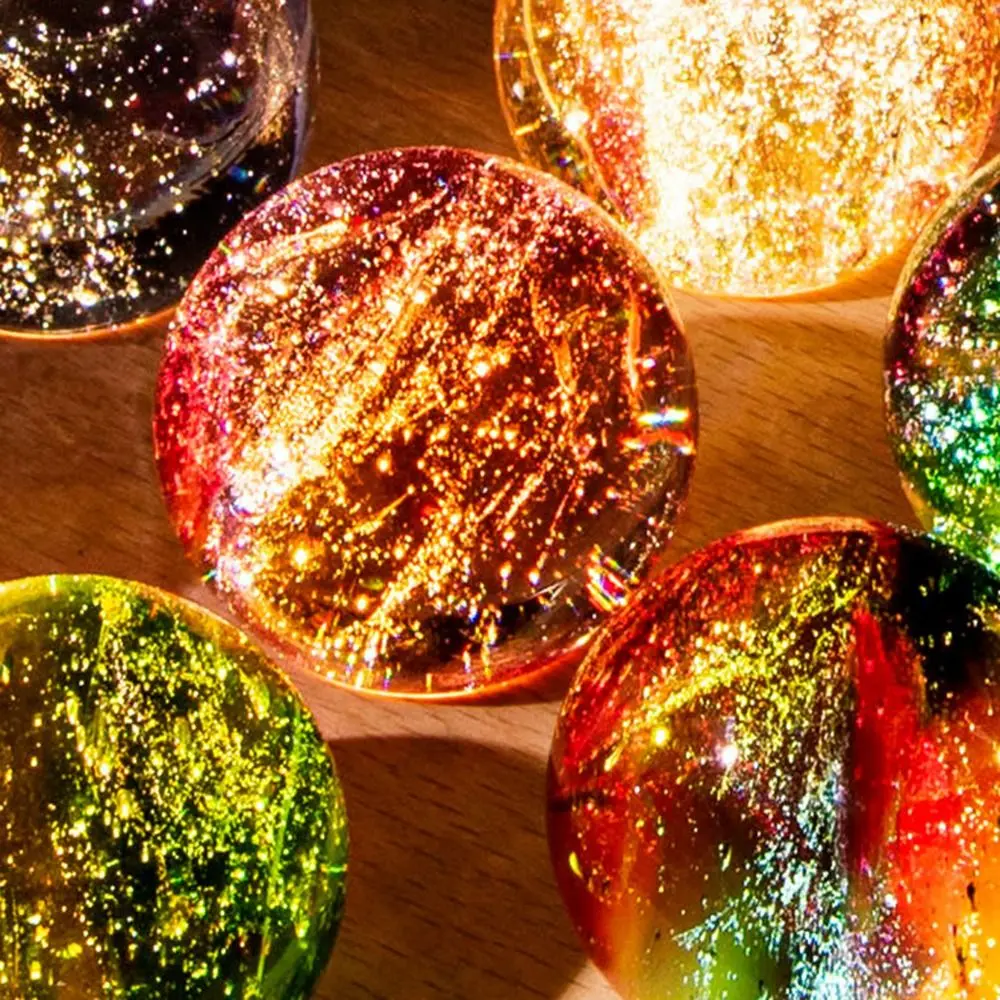 LED Wood Stand 7 Colorful Glass Ball Shiny Rectangle/Round Base Crystal Ball Night Lamp USB Plug in Detachable