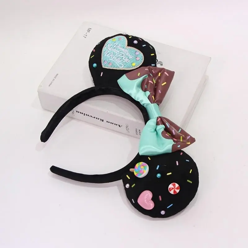 652F Thick Cartoon Character Hairband With Chocolate Bows Hair Accessories for Women Girls Cosplay Event