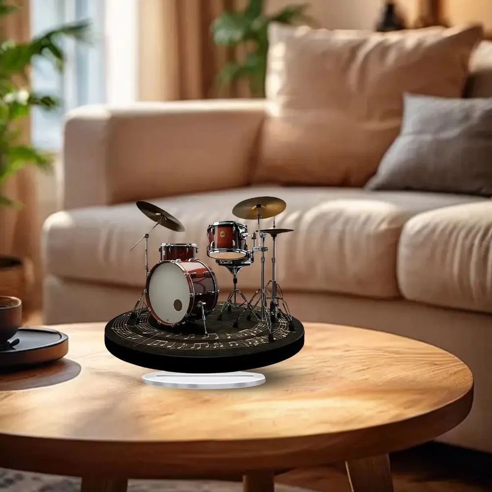 Wear-resistant 2d Drum Stand Ornament Waterproof With Base Desktop Drum Stand Ornament Unique Acrylic Plaque Ornaments