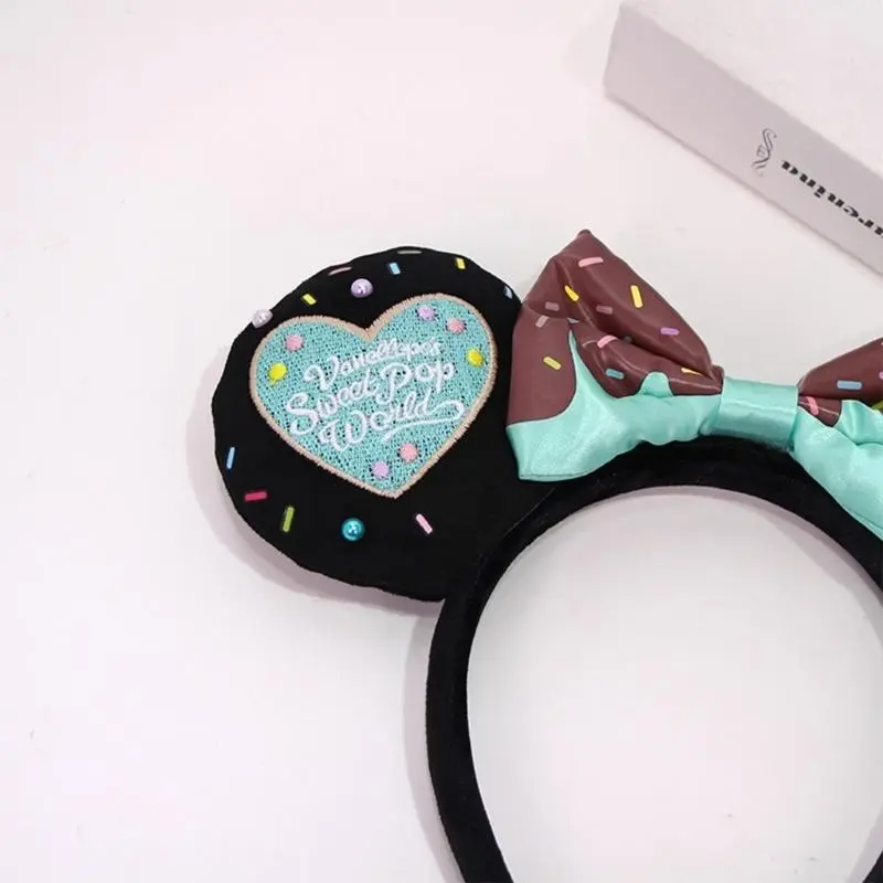 652F Thick Cartoon Character Hairband With Chocolate Bows Hair Accessories for Women Girls Cosplay Event