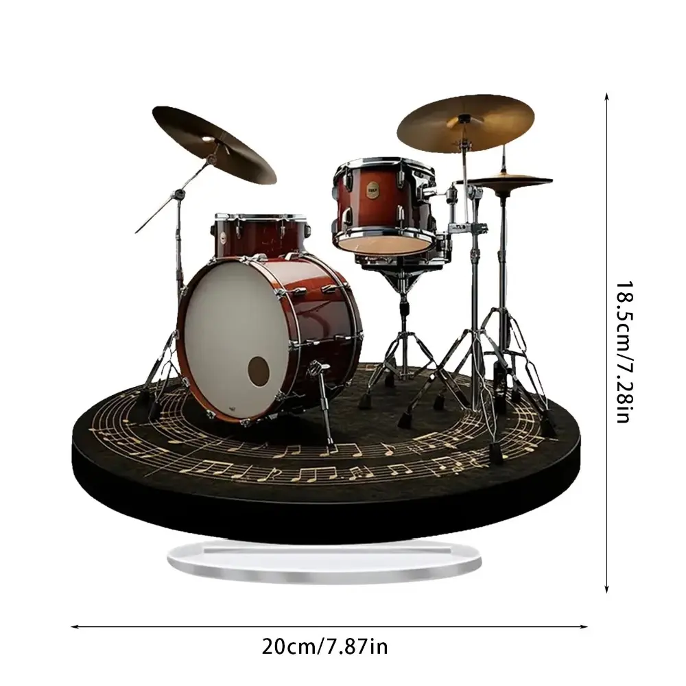 Wear-resistant 2d Drum Stand Ornament Waterproof With Base Desktop Drum Stand Ornament Unique Acrylic Plaque Ornaments