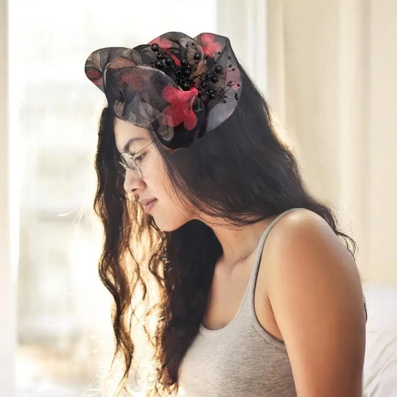652F Women's Headband Fascinators With Bows Designs Comfortable Party Headwear Fashion Accessory for Halloween Weddings