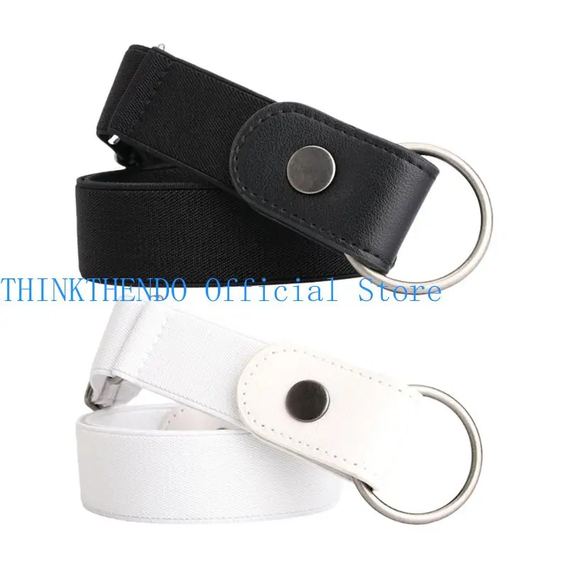 39BB 2pc Elastic Waistband No Metal Clasp Adjustable Invisible Belt for Men Women