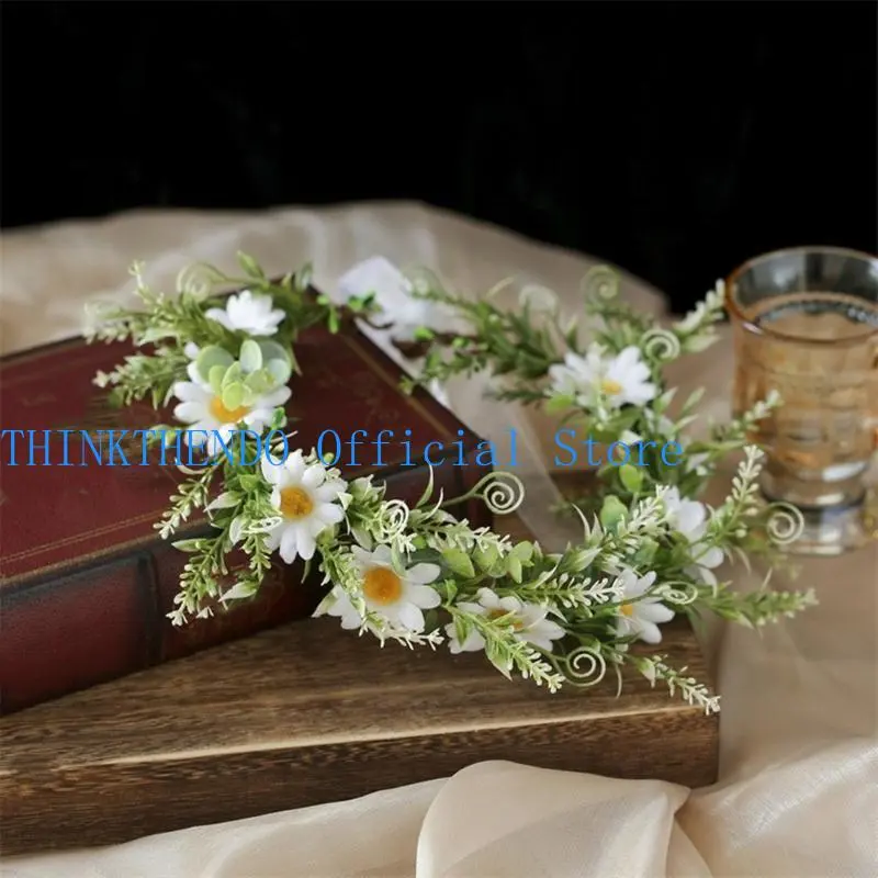 39BB Garlands Crown Hair Wreath Bride Flower Crown Wedding Flower Headbands
