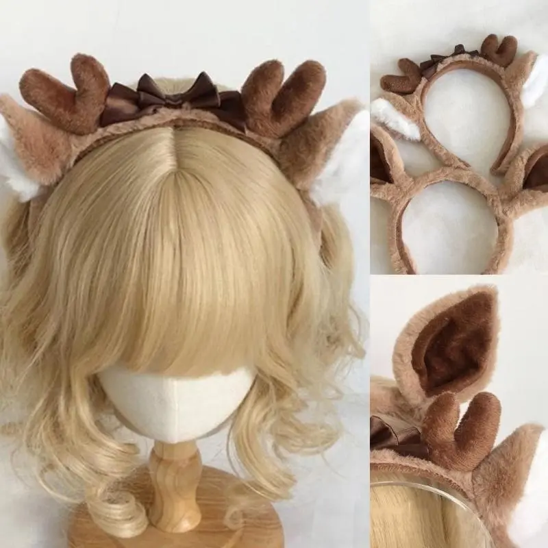 652F Animal Ear Hairband Party Headband Cosplay Costume  Shows Plush Headband Masked Ball Hairpiece Clothing Accessories
