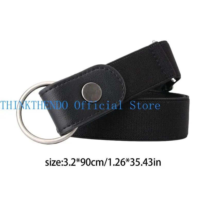 39BB 2pc Elastic Waistband No Metal Clasp Adjustable Invisible Belt for Men Women