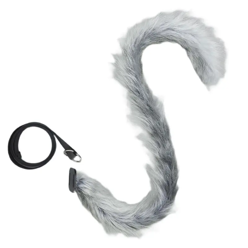 652F 1Pc Mouse Ears Headband Faux Furs Tail Animal Ears Headbands Short Mouse Tail Halloween Cosplay Costume Mouse Costumes