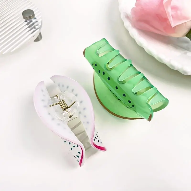 652F Multi Functional Fruit Hair Clamps Cartoon Fruit Hairpin Acrylic Hair Clip Ornament for Fashion Enthusiasts