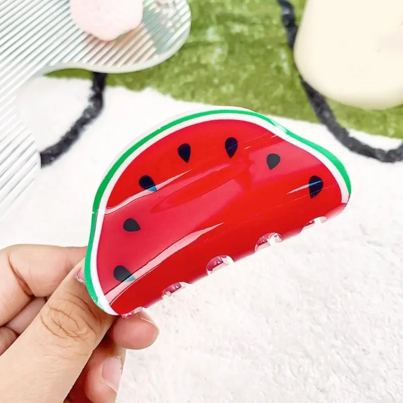 652F Multi Functional Fruit Hair Clamps Cartoon Fruit Hairpin Acrylic Hair Clip Ornament for Fashion Enthusiasts