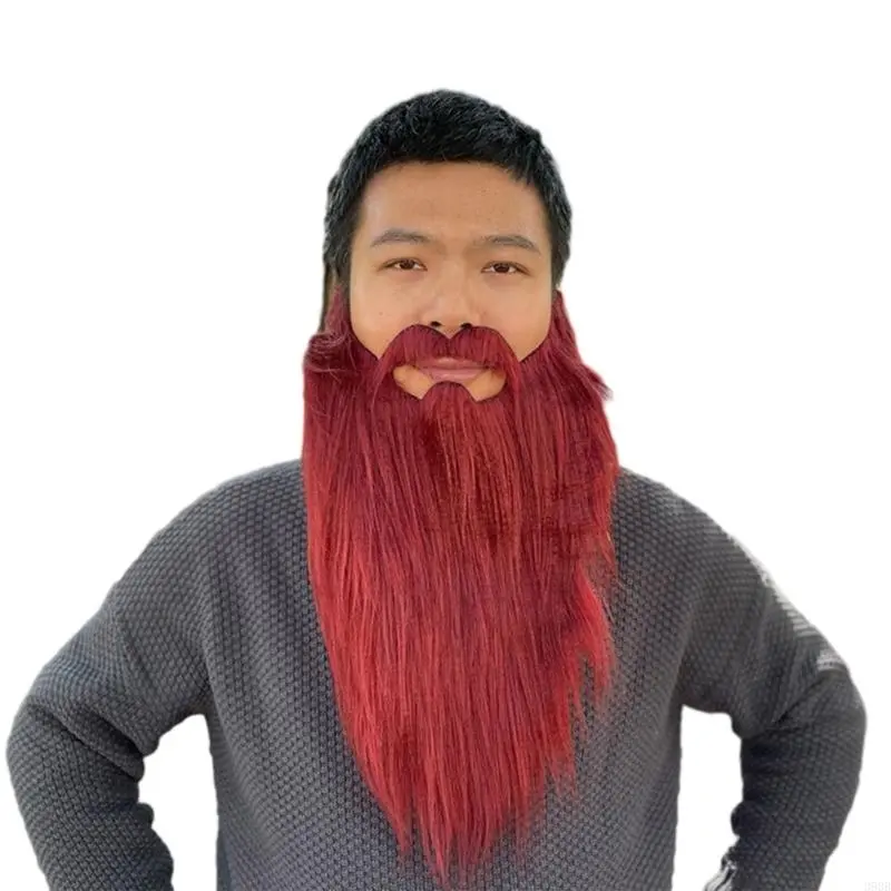 652F Fake Beards Costume Beard Old Man Mustache Costume Halloween Funny Beard  Hair Accessories for Cosplay Party