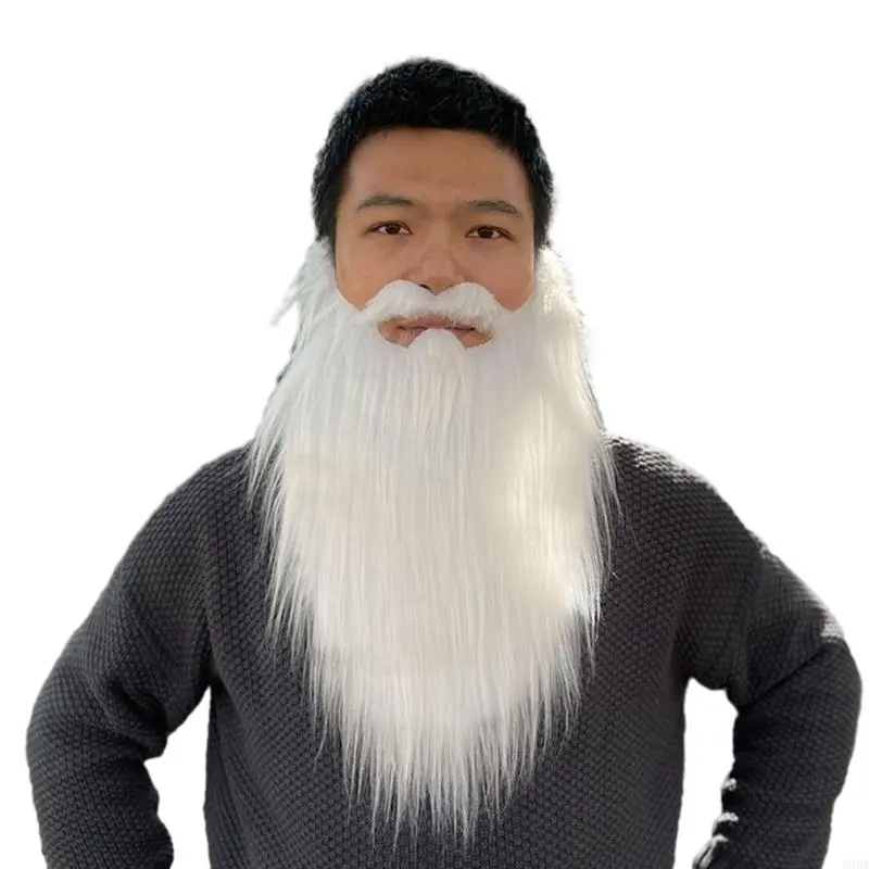 652F Fake Beards Costume Beard Old Man Mustache Costume Halloween Funny Beard  Hair Accessories for Cosplay Party
