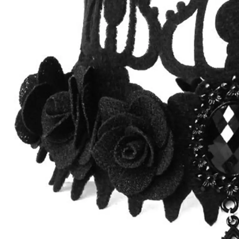 652F Halloween Witch Headband for Women Perfect for Weddings and Parties Gothic Tiaras Dark Series Black Headwear