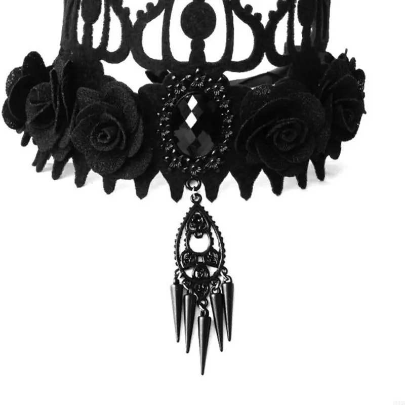 652F Halloween Witch Headband for Women Perfect for Weddings and Parties Gothic Tiaras Dark Series Black Headwear