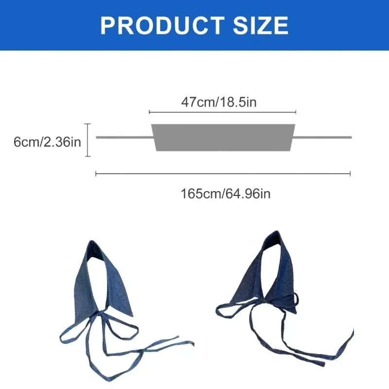 652F Adjustable Denims Collar Men Comfortable Shirt Collar Office Wear Collar for Women Fashionable Outfit Enhancer
