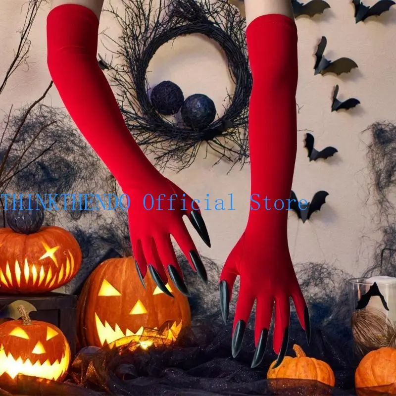 652F Halloween Funny Gloves Scary Monsters Masked Mittens Gloves Cosplay Supply for Halloween Parties and Cosplay Event