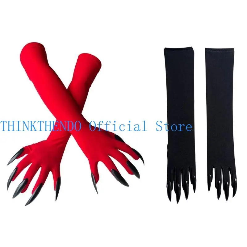 652F Halloween Funny Gloves Scary Monsters Masked Mittens Gloves Cosplay Supply for Halloween Parties and Cosplay Event