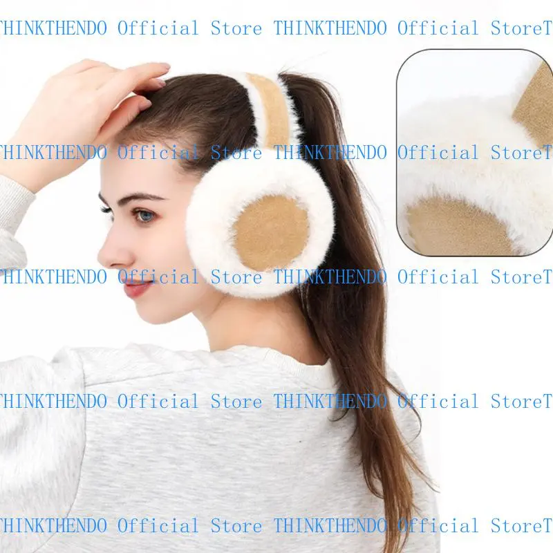 652F Furry and Warm Collapsible Plush Ear Warmer for Winter Outdoor Activities Keep You Warm in Cold Weather for Skiing