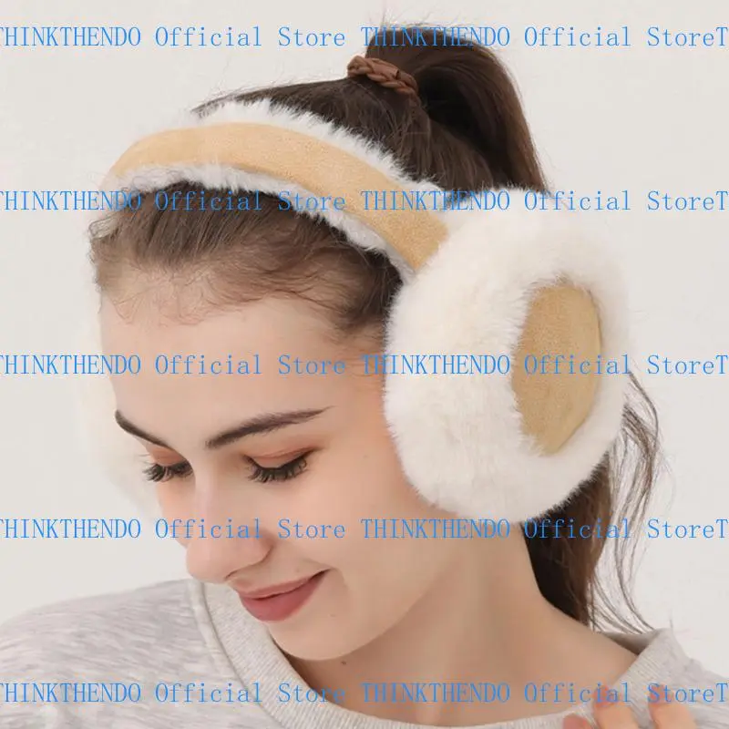 652F Furry and Warm Collapsible Plush Ear Warmer for Winter Outdoor Activities Keep You Warm in Cold Weather for Skiing