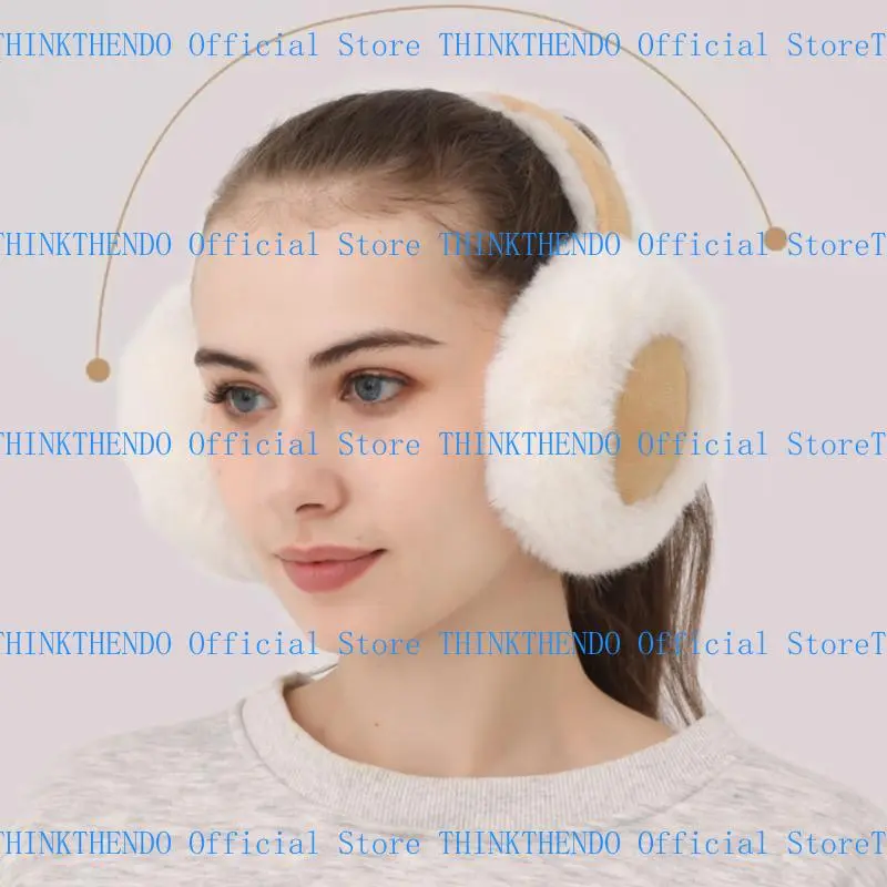 652F Furry and Warm Collapsible Plush Ear Warmer for Winter Outdoor Activities Keep You Warm in Cold Weather for Skiing