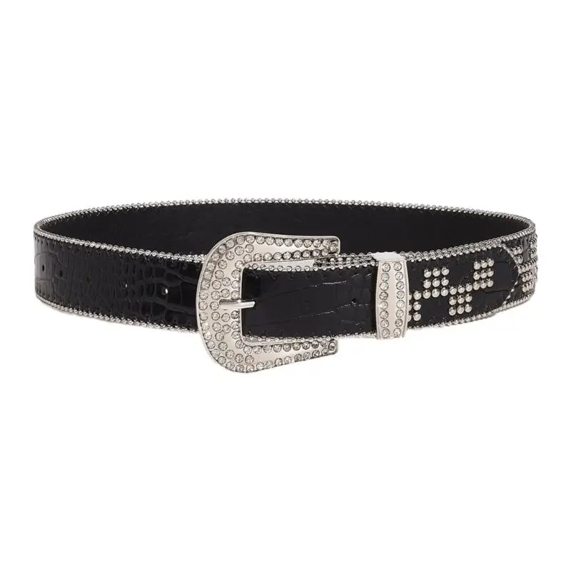 652F Rivet Studded Belt for Women Fashion Waist Belt  Girl All Matching Belt for Teens Girl Western Vintage Belt Waistband