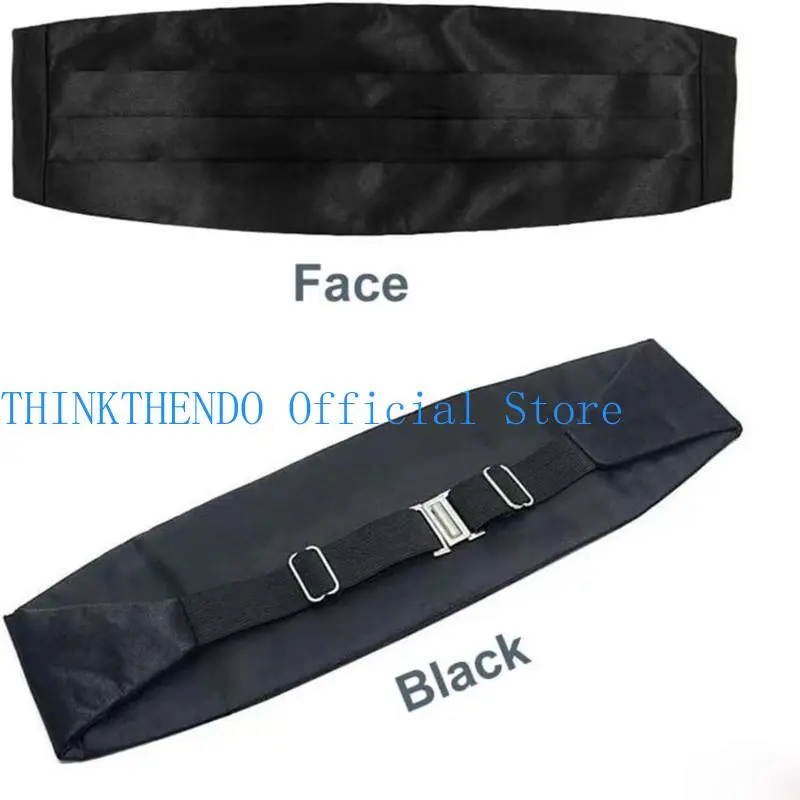 39BB Men Tuxedo Tie Set with Pocket Square Cummerbunds Adult Business Formal Office Meeting Attire Wedding Formal Accessories