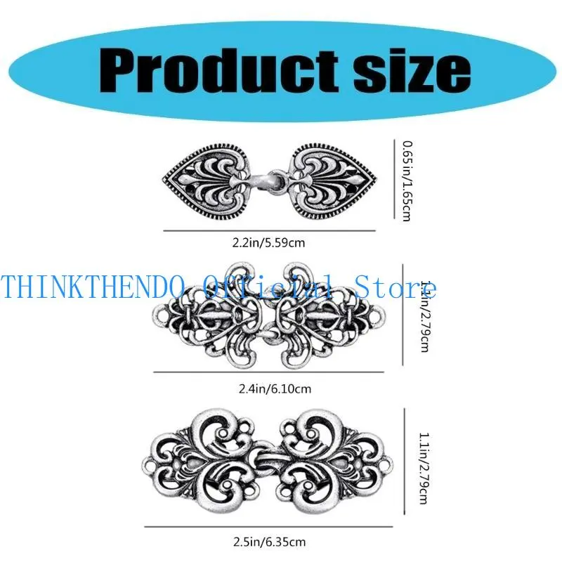 39BB Cardigan Clip Shawl Collar Clasp Dress Shirt Brooch Clip for Girl Women Shawl Vintage Collar Cloak Clasp Fasteners